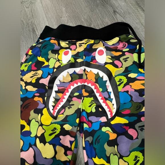 A Bathing Ape Multi-Color Camo Shark Shorts - Picture 2 of 13